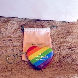 Kate Spade Pride Heart Coin Purse Keychain